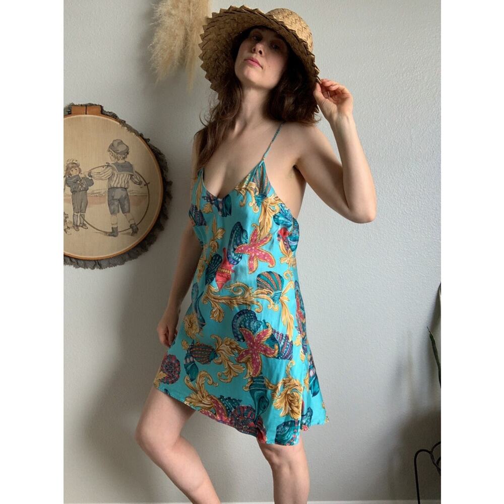 Vintage 80s Victoria’s Secret Silk Oceano Cami Slip‎ Dress Rare HTF